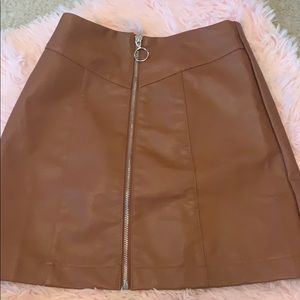Carmel leather skirt